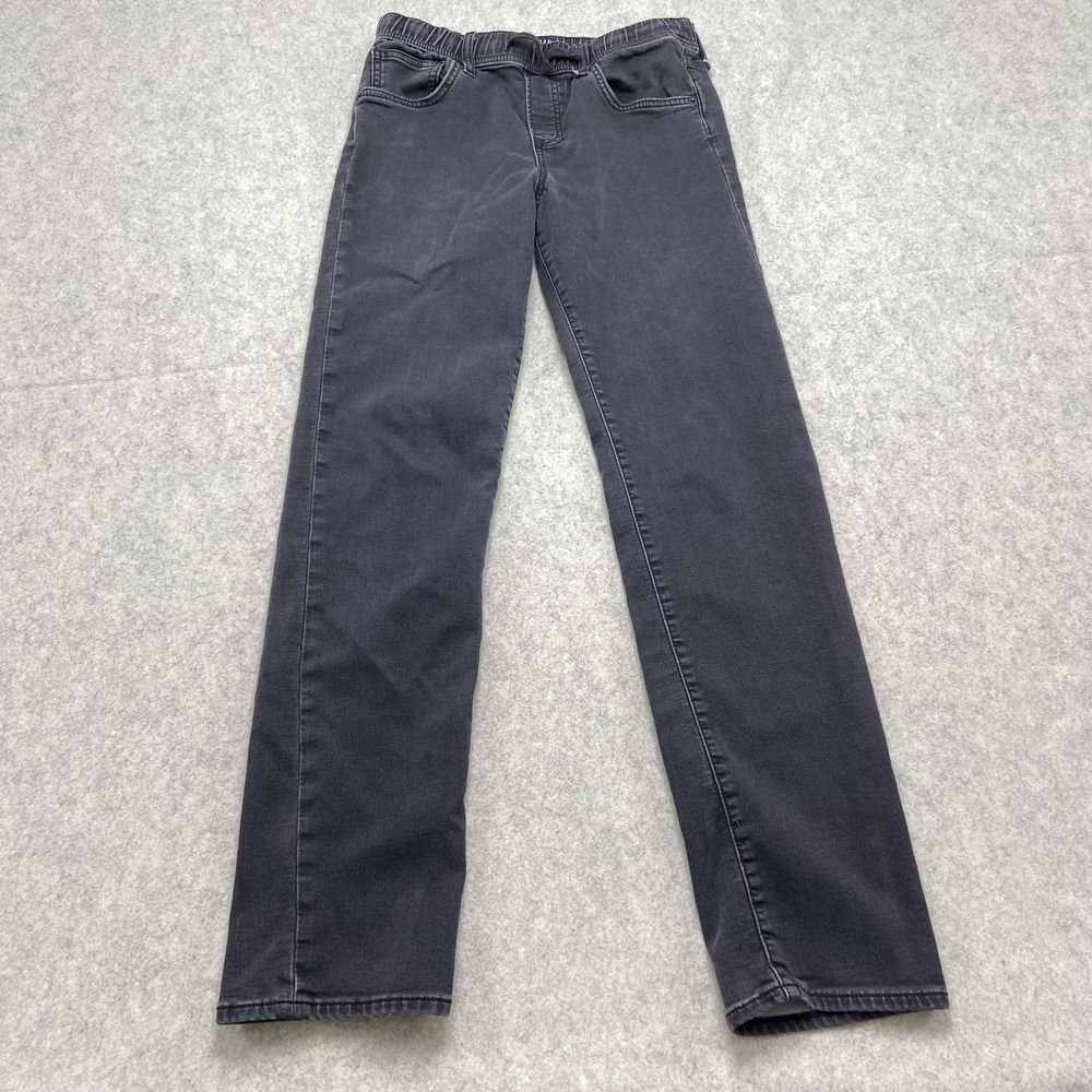 Gap Jeans Boys 18-20 (28x30) Gray SuperSoft Straight Pull-On Elastic Waist Denim